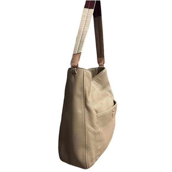 Tory Burch Britten Tote Gray Handbag Purse Shoulder Bag Pebbled Leather - Picture 14 of 15